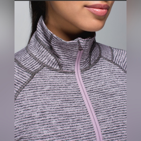 Lululemon race your pace 1/2 zip hyper stripe mauvelous heathered - Picture 5 of 16